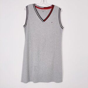 Tommy Hilfiger Men's Sleeveless V-Neck Gray Cotton Dress - Size XL Athleisure